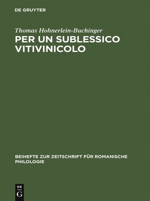cover image of Per un sublessico vitivinicolo